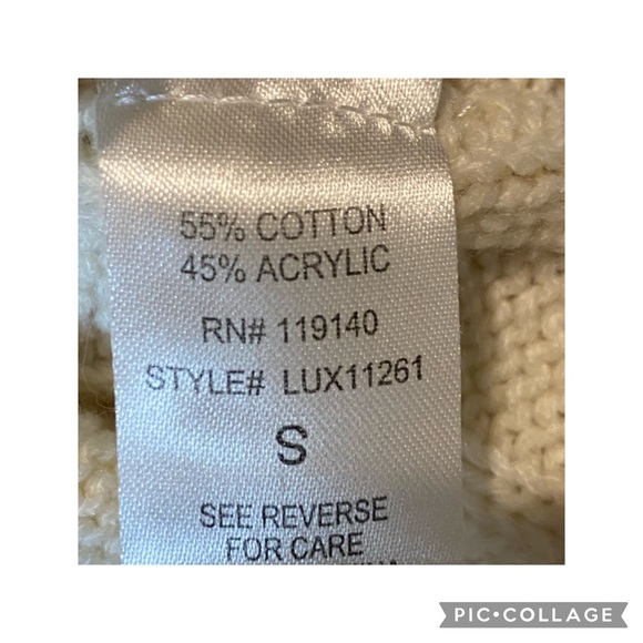 Favlux Fashion Size Small Creamy White Cable Knit Sweater - Picture 6 of 6